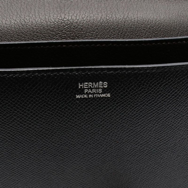 HERMES Shoulder Bag Iriko Elan 32 Black Leather Shoulder Bag Black Ladies Used A