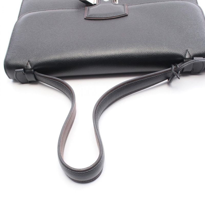 HERMES Shoulder Bag Iriko Elan 32 Black Leather Shoulder Bag Black Ladies Used A