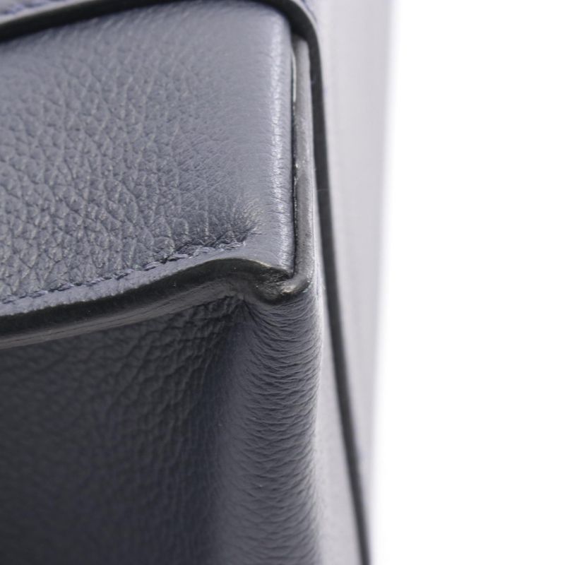 HERMES Tote Bag Cabas Brown Leather Cabas Blue Nuit Men's Used A