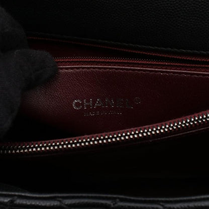 CHANEL Handbag Matelasse Coco Handle Black Caviar Skin (grained Cuff) Exotic