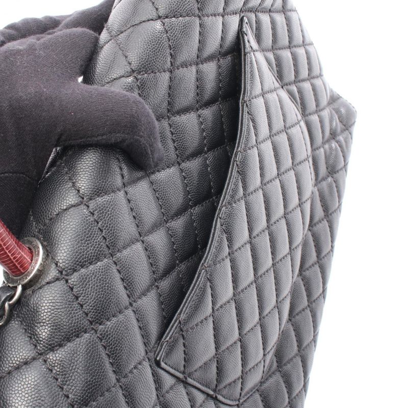 CHANEL Handbag Matelasse Coco Handle Black Caviar Skin (grained Cuff) Exotic