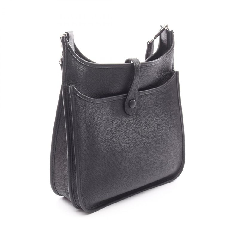 HERMES Shoulder Bag Evelyn 3 Trois PM Black Leather Evelyn 3PM Black Ladies