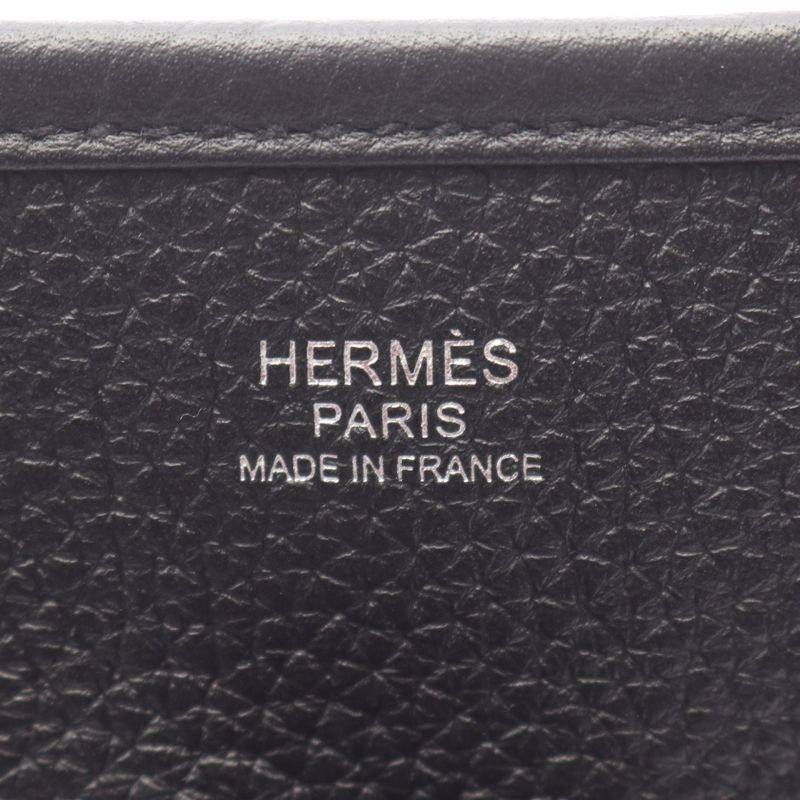 HERMES Shoulder Bag Evelyn 3 Trois PM Black Leather Evelyn 3PM Black Ladies