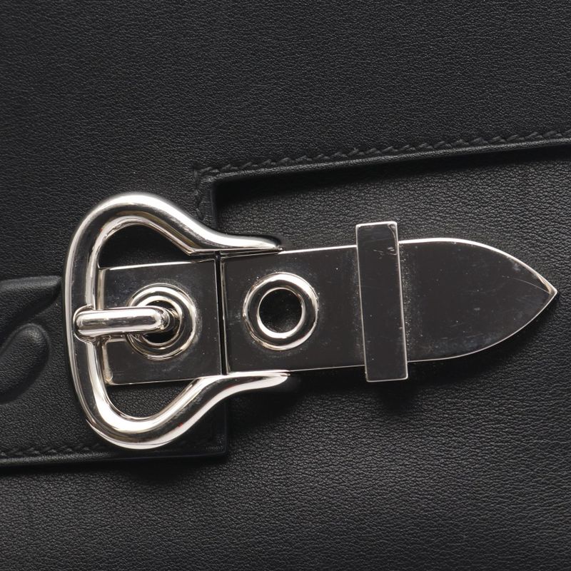 HERMES Shoulder Bag Bookle Serie Black Leather Cuff (cowhide) Bookle Serie