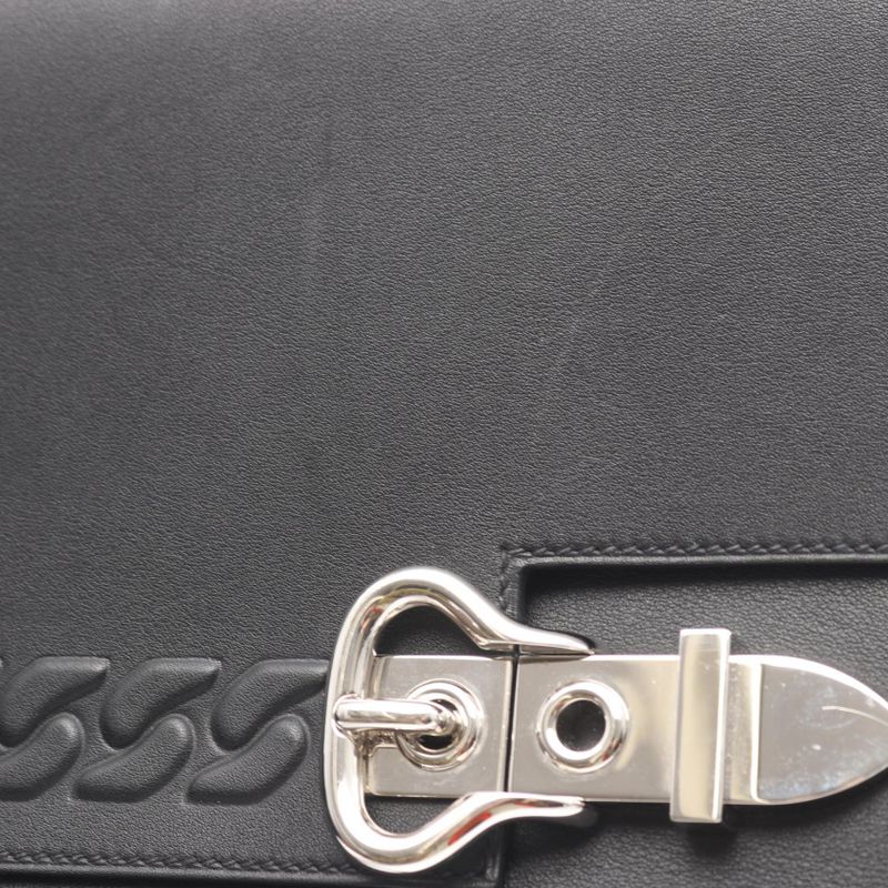 HERMES Shoulder Bag Bookle Serie Black Leather Cuff (cowhide) Bookle Serie