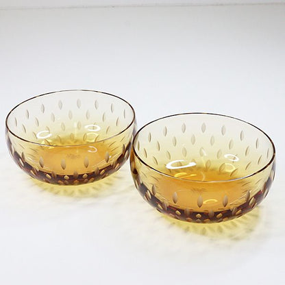 HERMES Crystal Bowl Set Of 2 Glass Bowl Sarah Da Bowl Tableware Diameter Approx