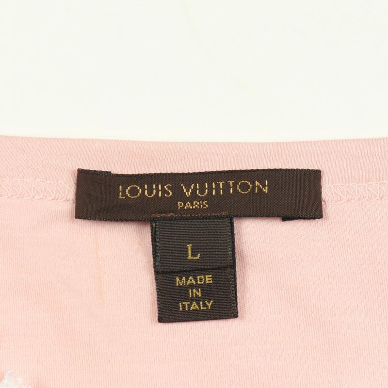 Louis Vuitton Long Sleeve T-shirt RW06 2wvvtsoscie Pink Cotton Tops Women's