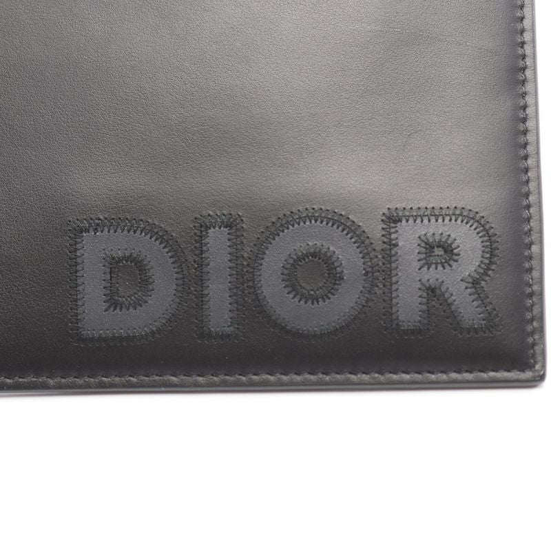 DIOR Second Bag Clutch Bag Black Czech Legre Leather Clutch Bag Men's Used A