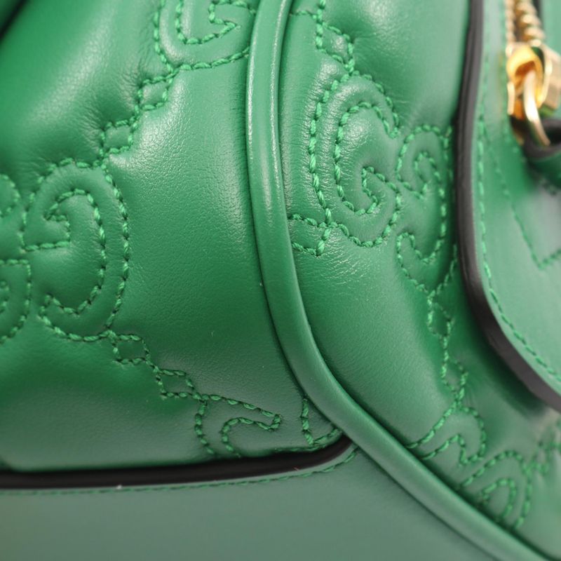 GUCCI Handbag Ggmatelasse 702251 Green Leather Ggmatelasse 2way Handbag Ladies