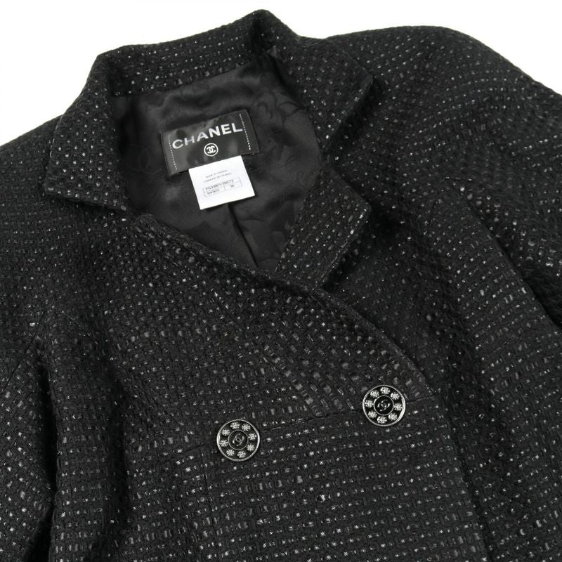 CHANEL Coco Mark Button P53180v39572 Black Other Coat Ladies Used A