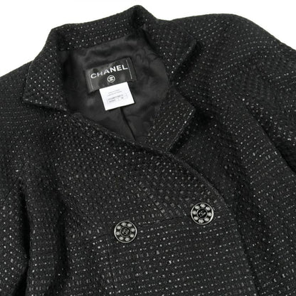 CHANEL Coco Mark Button P53180v39572 Black Other Coat Ladies Used A