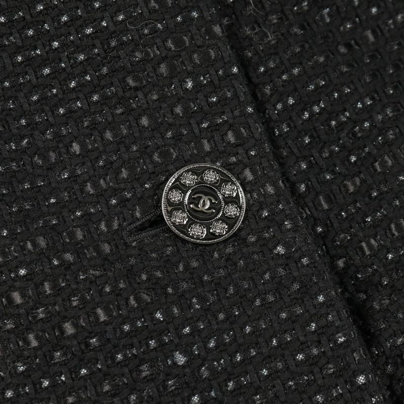 CHANEL Coco Mark Button P53180v39572 Black Other Coat Ladies Used A