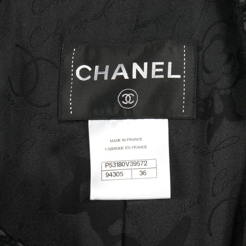CHANEL Coco Mark Button P53180v39572 Black Other Coat Ladies Used A