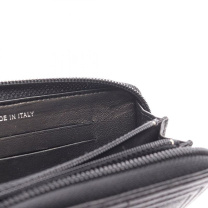 CHANEL Round Wallet Beautiful CHANEL Zip Wallet A80566 Black Leather Beautiful