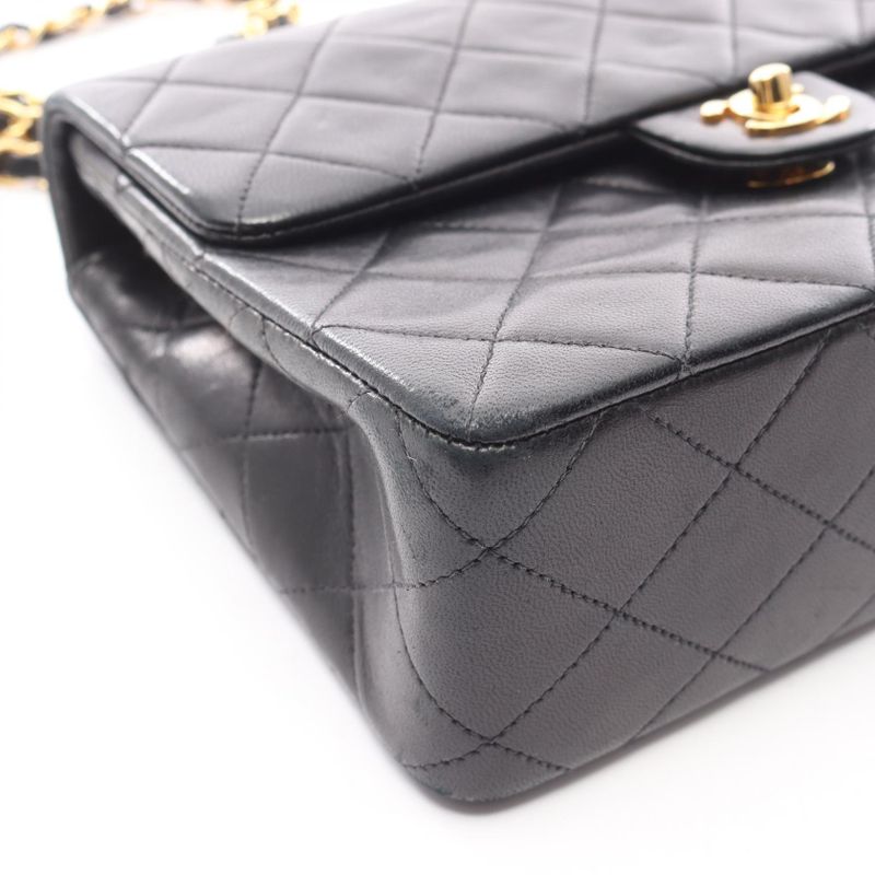 CHANEL Shoulder Bag Mini Matelasse 20 Black Lambskin (sheep Leather) Mini