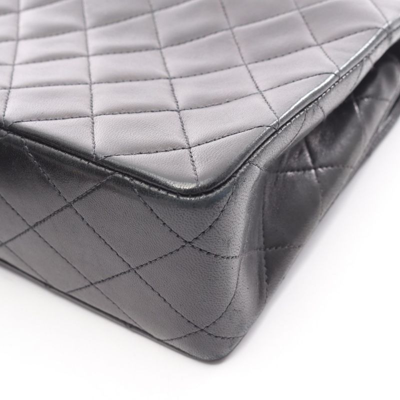 CHANEL Shoulder Bag Mini Matelasse 20 Black Lambskin (sheep Leather) Mini