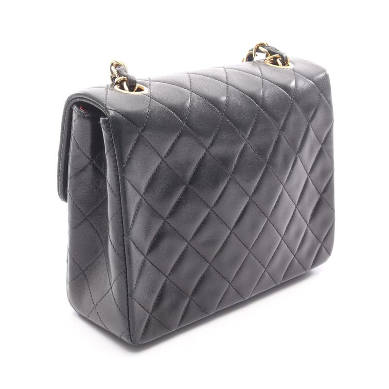 CHANEL Shoulder Bag Mini Matelasse 20 Black Lambskin (sheep Leather) Mini