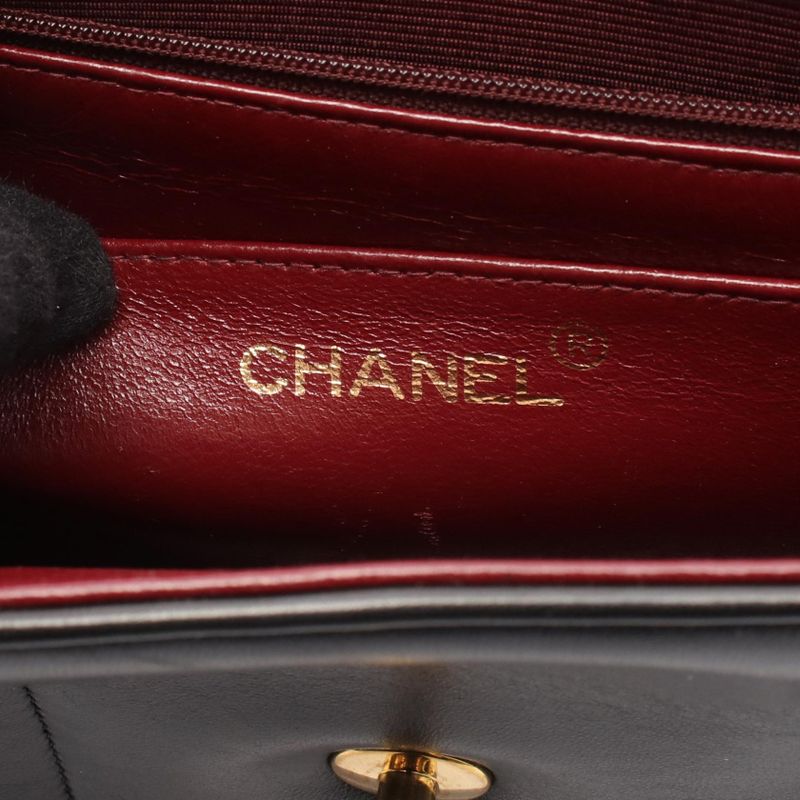 CHANEL Handbag Mademoiselle Black Lambskin (sheep Leather) Mademoiselle Handbag