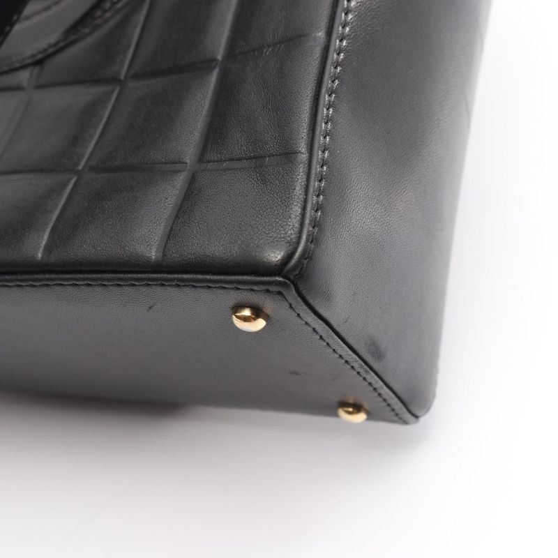 CHANEL Tote Bag Chocolate Bar Black Lambskin (sheep Leather) Choco Bar Tote Bag