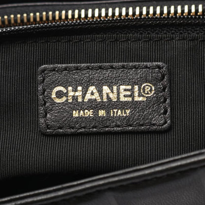 CHANEL Tote Bag Chocolate Bar Black Lambskin (sheep Leather) Choco Bar Tote Bag