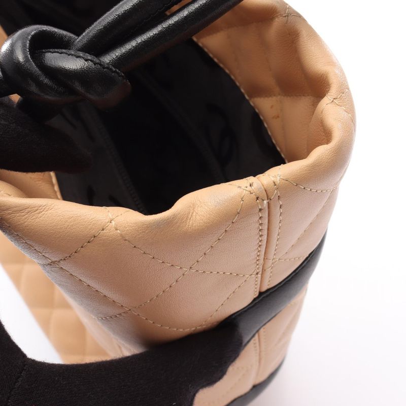 CHANEL Tote Bag Cambon Line Medium Beige Black Leather Cambon Medium Tote
