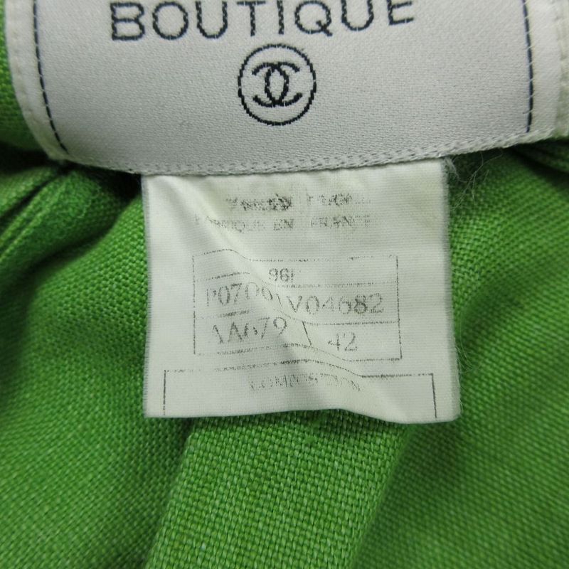 CHANEL 96P P07001v04682 Linen Jacket One Piece Setup Stand Collar - 42 L