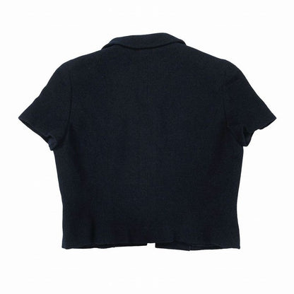 CHANEL 95P P04981v04021 Short Sleeve Cropped Jacket Tweed Dark Navy Size 38 M