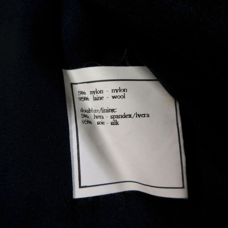 CHANEL 95P P04981v04021 Short Sleeve Cropped Jacket Tweed Dark Navy Size 38 M