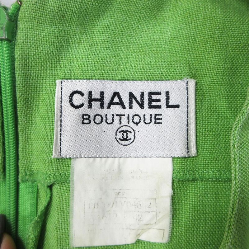 CHANEL 96P P07001v04682 Linen Jacket One Piece Setup Stand Collar - 42 L