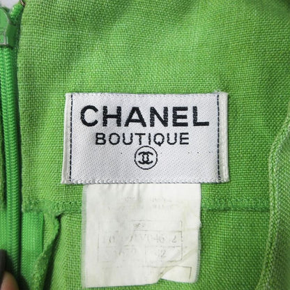 CHANEL 96P P07001v04682 Linen Jacket One Piece Setup Stand Collar - 42 L