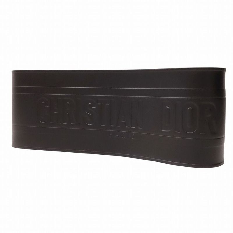 Christian DIOR Logo Belt Corset Leather Double Waist Gold Hardware Women's TNT