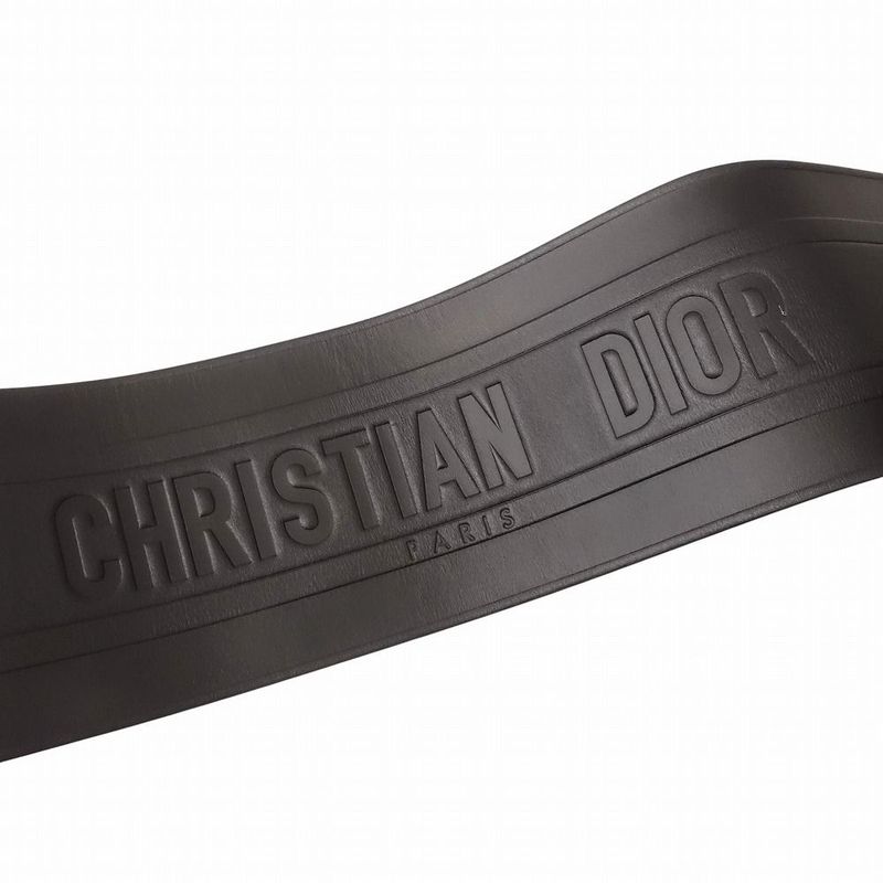 Christian DIOR Logo Belt Corset Leather Double Waist Gold Hardware Women's TNT