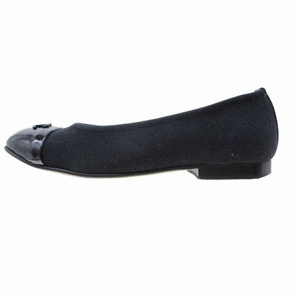 CHANEL Coco Mark Flat Shoes G33411 18P Black Size 34.5c 21.5cm (8.46in) Women's