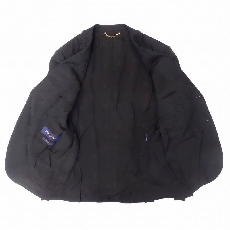25aw Louis Vuitton Pont Neuf Single Breasted Evening Jacket Monogram 48 Black
