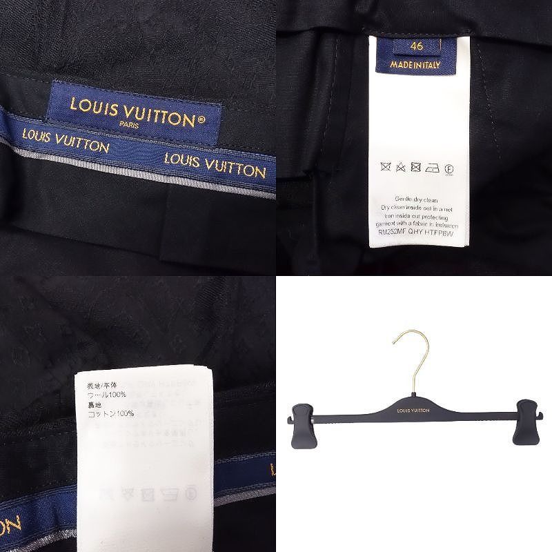 25aw Louis Vuitton Pont Neuf Cigarette Evening Pants Slacks Monogram 46 Black