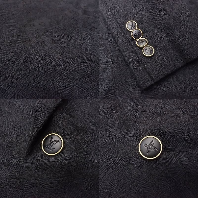 25aw Louis Vuitton Pont Neuf Single Breasted Evening Jacket Monogram 48 Black