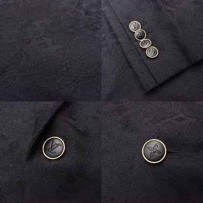 25aw Louis Vuitton Pont Neuf Single Breasted Evening Jacket Monogram 48 Black