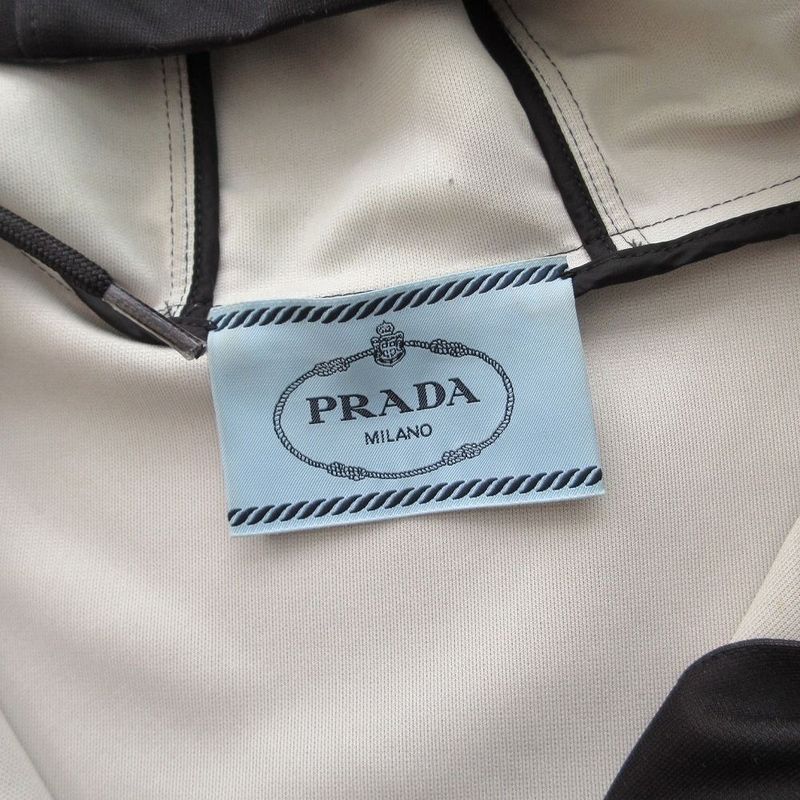 PRADA 19SS Neon Back Logo Sleeveless Long Parka Outerwear Black Size XS Men's