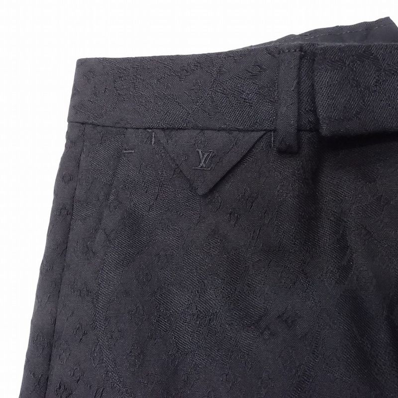 25aw Louis Vuitton Pont Neuf Cigarette Evening Pants Slacks Monogram 46 Black