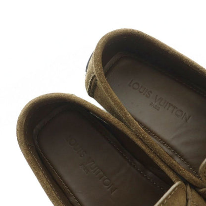 Louis Vuitton Monte Carlo Loafers Driving Shoes Square Toe Suede Logo 6.5