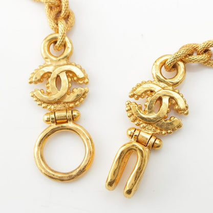 CHANEL 96A Blackstone Coco Mark Necklace Accessories - Gold Black