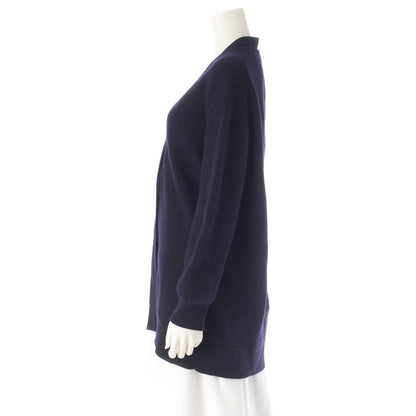 HERMES 24 Years Cashmere Logo Button Ribbed Cardigan Tops 4e2702d1 Navy - 36