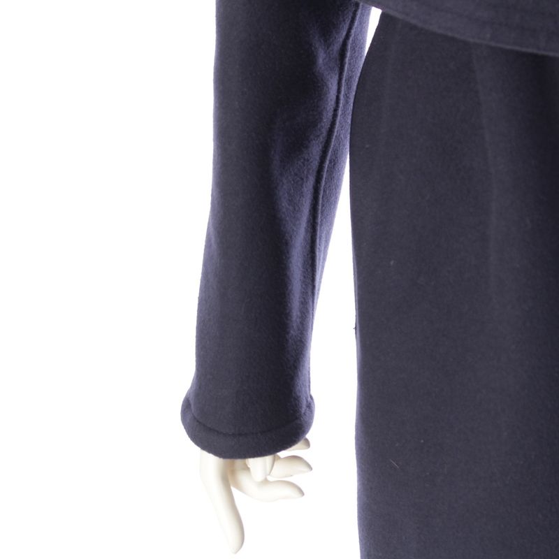 Louis Vuitton Wool X Silk Monogram Wrap Footed Coat Outerwear - Ffc022qwe Navy