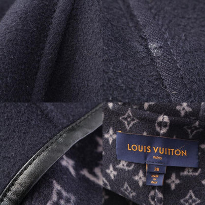 Louis Vuitton Wool X Silk Monogram Wrap Footed Coat Outerwear - Ffc022qwe Navy