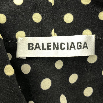 BALENCIAGA | 2019 | Dot Asymmetric Blouse Shirt | 36 | Black Ivory | Women's