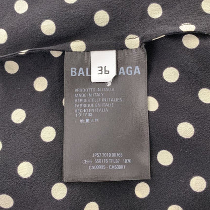 BALENCIAGA | 2019 | Dot Asymmetric Blouse Shirt | 36 | Black Ivory | Women's