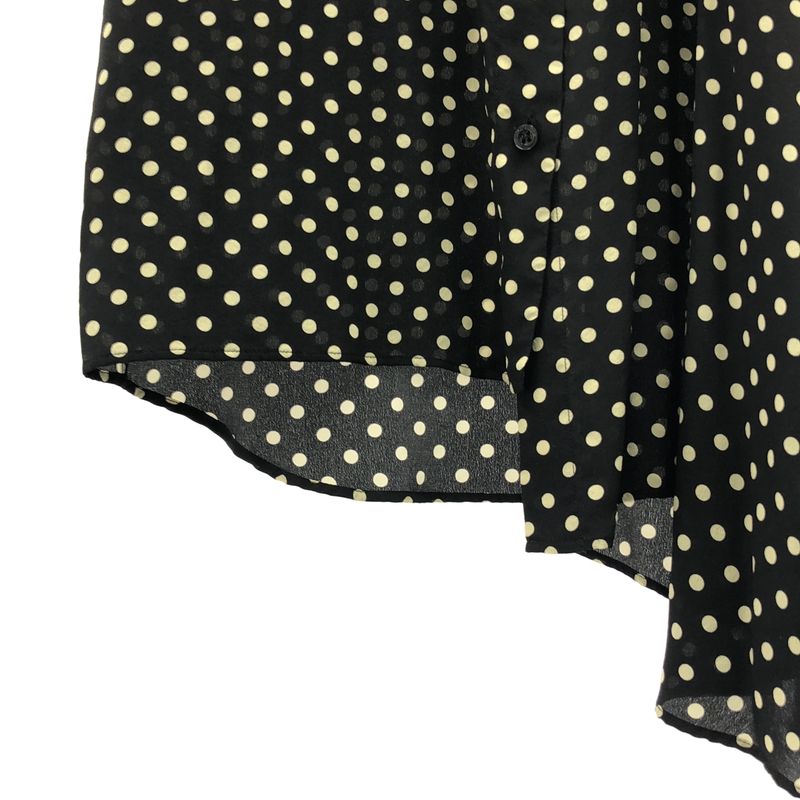 BALENCIAGA | 2019 | Dot Asymmetric Blouse Shirt | 36 | Black Ivory | Women's
