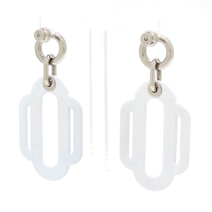 HERMES Attrage Earrings Both Ears Enamel White Multicolor - Height 6cm (2.36in)