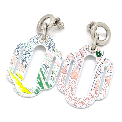 HERMES Attrage Earrings Both Ears Enamel White Multicolor - Height 6cm (2.36in)