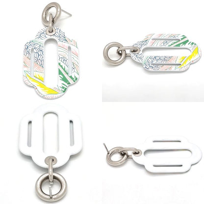 HERMES Attrage Earrings Both Ears Enamel White Multicolor - Height 6cm (2.36in)